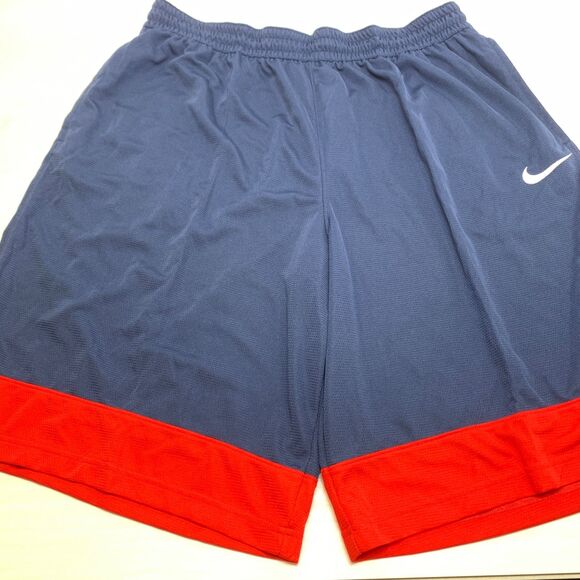 Nike Icon Basketball Shorts Men's XXL Dri-FIT Navy Blue Red AJ3914-413 New NWT - Picture 1 of 9